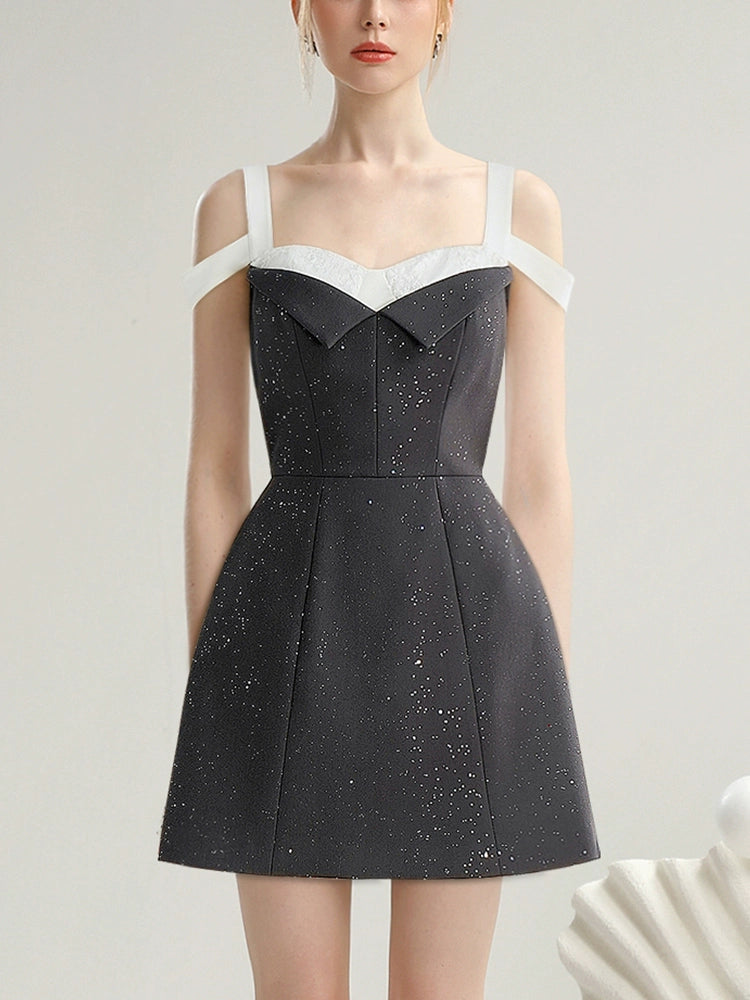 CHECOCRE Elegant Waist Slim Short Black Dress - TRACK