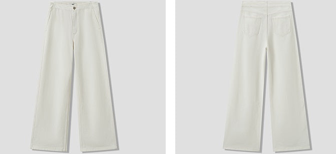 COMME MOI designer Lu Yan wears white denim straight-leg pants - DREAM.