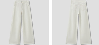 COMME MOI designer Lu Yan wears white denim straight-leg pants - DREAM.