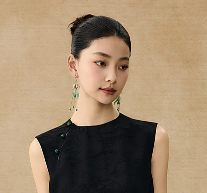 HECO Chinese Diagonal Jacquard Round Neck Vest - HOVER.