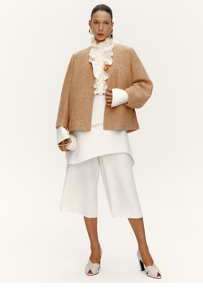 ATELIER MISS LU Fall/Winter Multi-layered Cut Splicing Cropped Culottes - SURREN