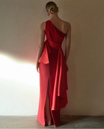 GOUDIN women's red engagement light luxury dress-EVE.