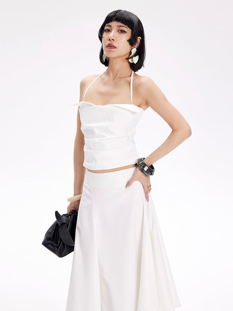 TINY IN cat ear three-dimensional pleated halter neck sling - BANG