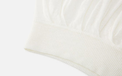 ZHUCHONGYUN crew neck spherical loose pinch knit top--RIKA.