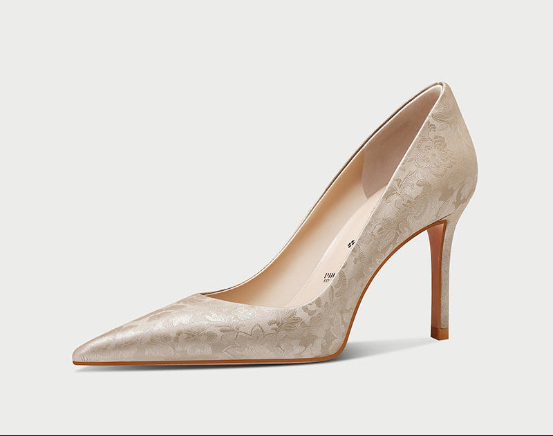 Pjjuu Champagne golden beige Wedding Stiletto Heels pump - WORSHIP