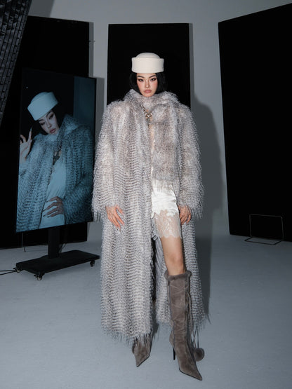 MEI SANGUAN Gray Eco-Fur Cotton-Lined Jacket- ISLA