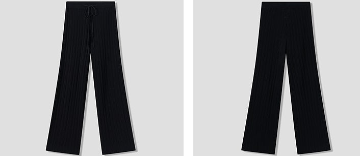 COMME MOI three acetate pit strip lapel knitted vest & pants - ELENA.