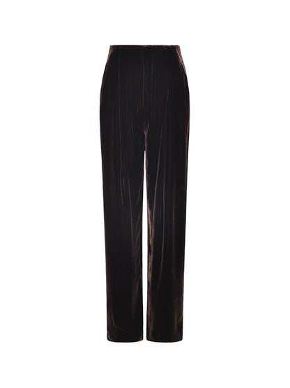 M essential Mackay designer embroidered stand-collar vest velvet top pant set - Niara