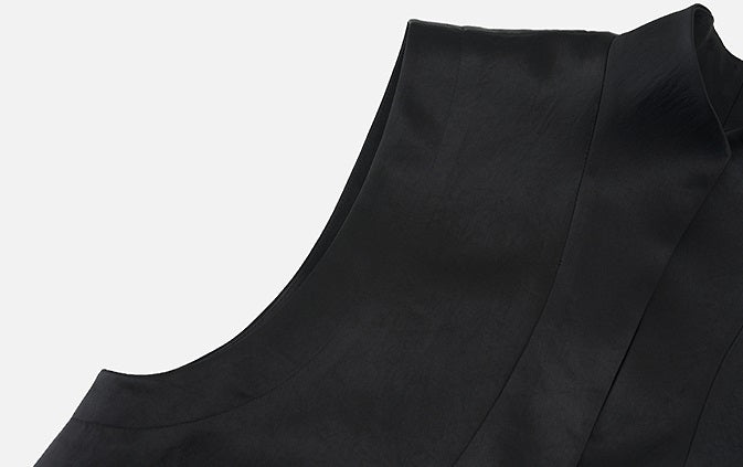 ZHUCHONGYUN  stand-up collar placket sleeveless straight vest-BIEBER.