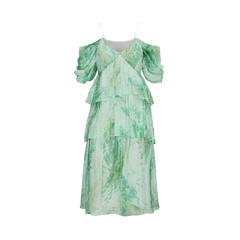 ATELIER MISS LU layered panelled off-the-shoulder slip dress - MICAH