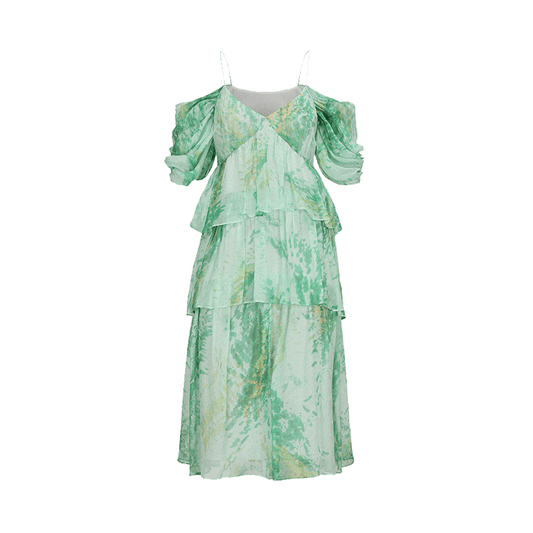 ATELIER MISS LU layered panelled off-the-shoulder slip dress - MICAH