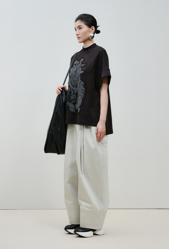 ZHUCHONGYUN dragon designed short-sleeved top-HUGH.