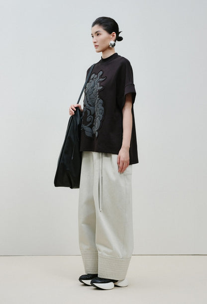 ZHUCHONGYUN dragon designed short-sleeved top-HUGH.