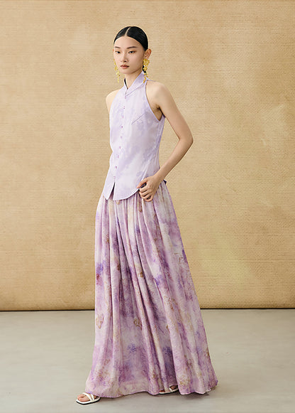 HECO Chinese elastic waist tie-dye printed skirt - BLESS.