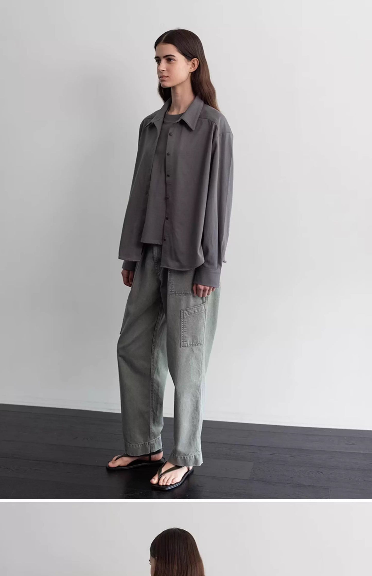 Nothing Written long short sleeve t-shirt cotton shirt-IVY!