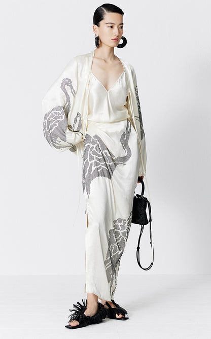 ZHUCHONGYUN white glossy V-neck suspender top--MORGIANA.