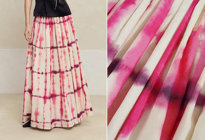 HECO 100% Cotton pink High Waist Swing Skirt Women - grace.