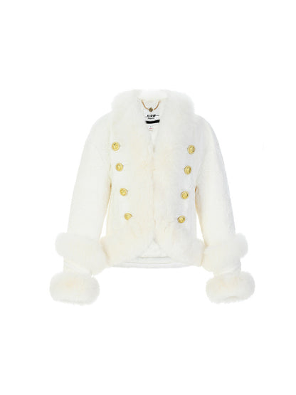 FAME embroidered fox fur cropped jacket - FELIX