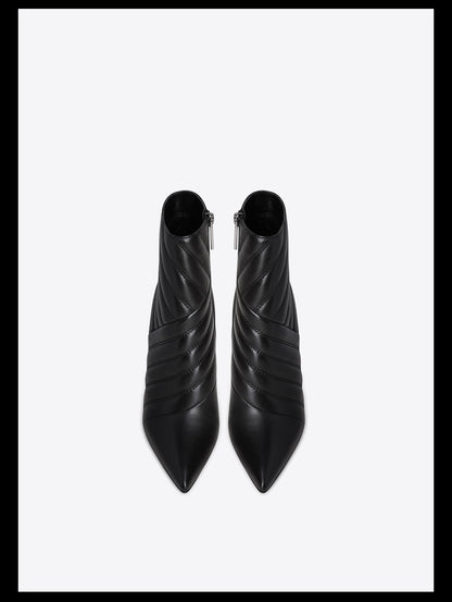 Fabfei pointed toe black high-heeled boots - Iloa
