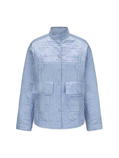 ATELIER MISS LU  Fall/Winter Glacier Blue quilted padded jacket - HAILEY.