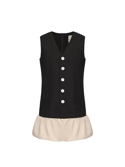 ATELIER MISS LU Fluffy Bud Stitched Button Dress - STYLES.