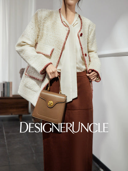 DGU|Off-white woolen jacket fragrance design jacket retro cropped top - SUDDEN.