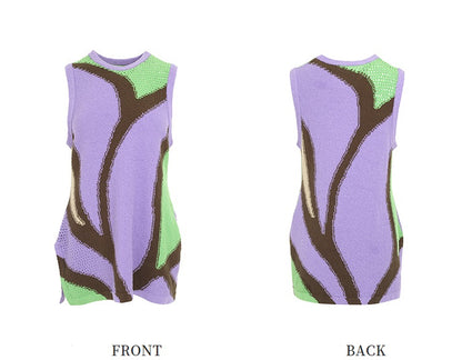 ZHUCHONGYUN Flower Draft Textured Crew Neck Vest--SUZUMIYA.