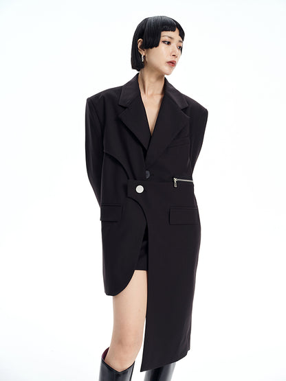 TINY IN women's midi irregular blazer-ZAKI