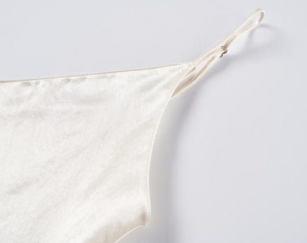 COMME MOI Lu Yan Designer Women's Full Acetate Texture Fashion V-Neck Sling - JAMES.