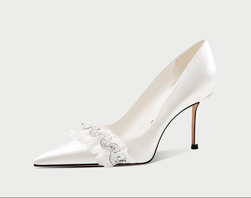 pjjuu french gray stiletto pumps heels  - Meric