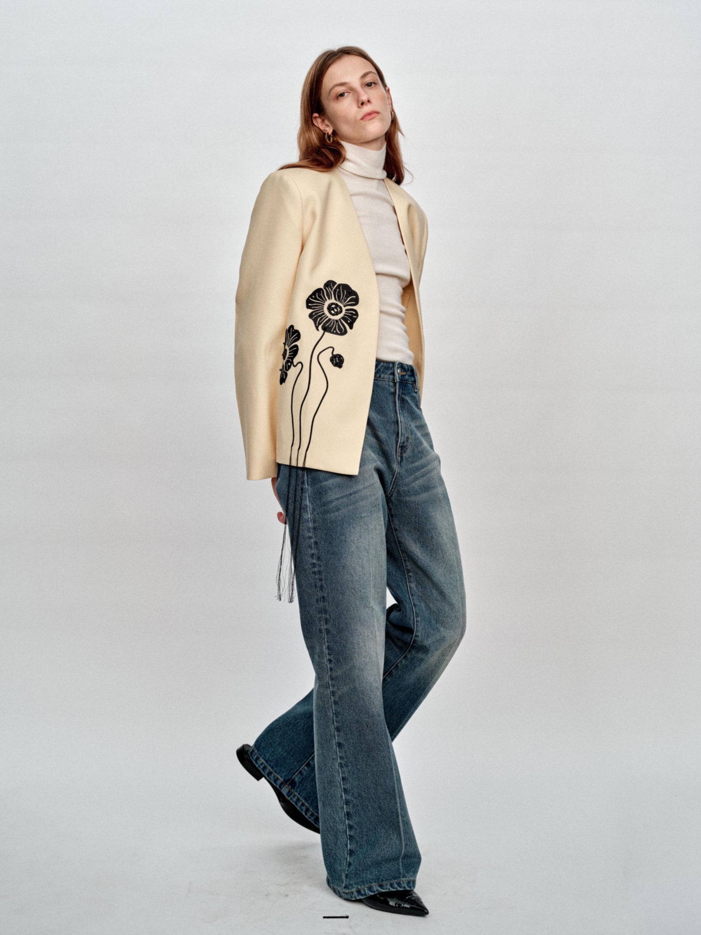 SERRER Classic vintage washed straight bootcut jeans - EMI.