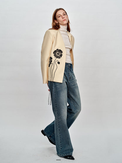 SERRER Classic vintage washed straight bootcut jeans - EMI.