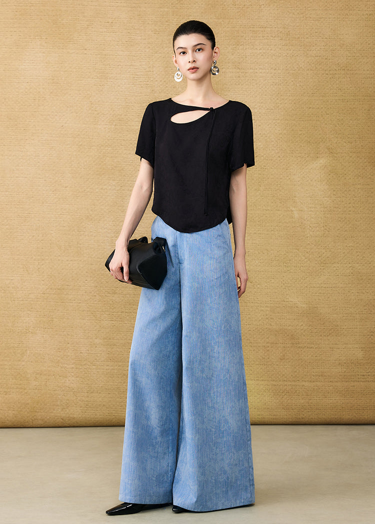 HECO Chinese style hollow fringe disc buckle short top - MASTER.