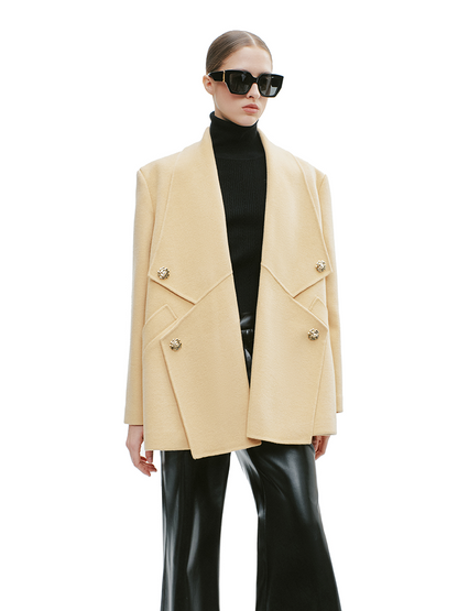 YES BY YESIR Sheep Wool Deconstructed Woolen Jacket - NARM.