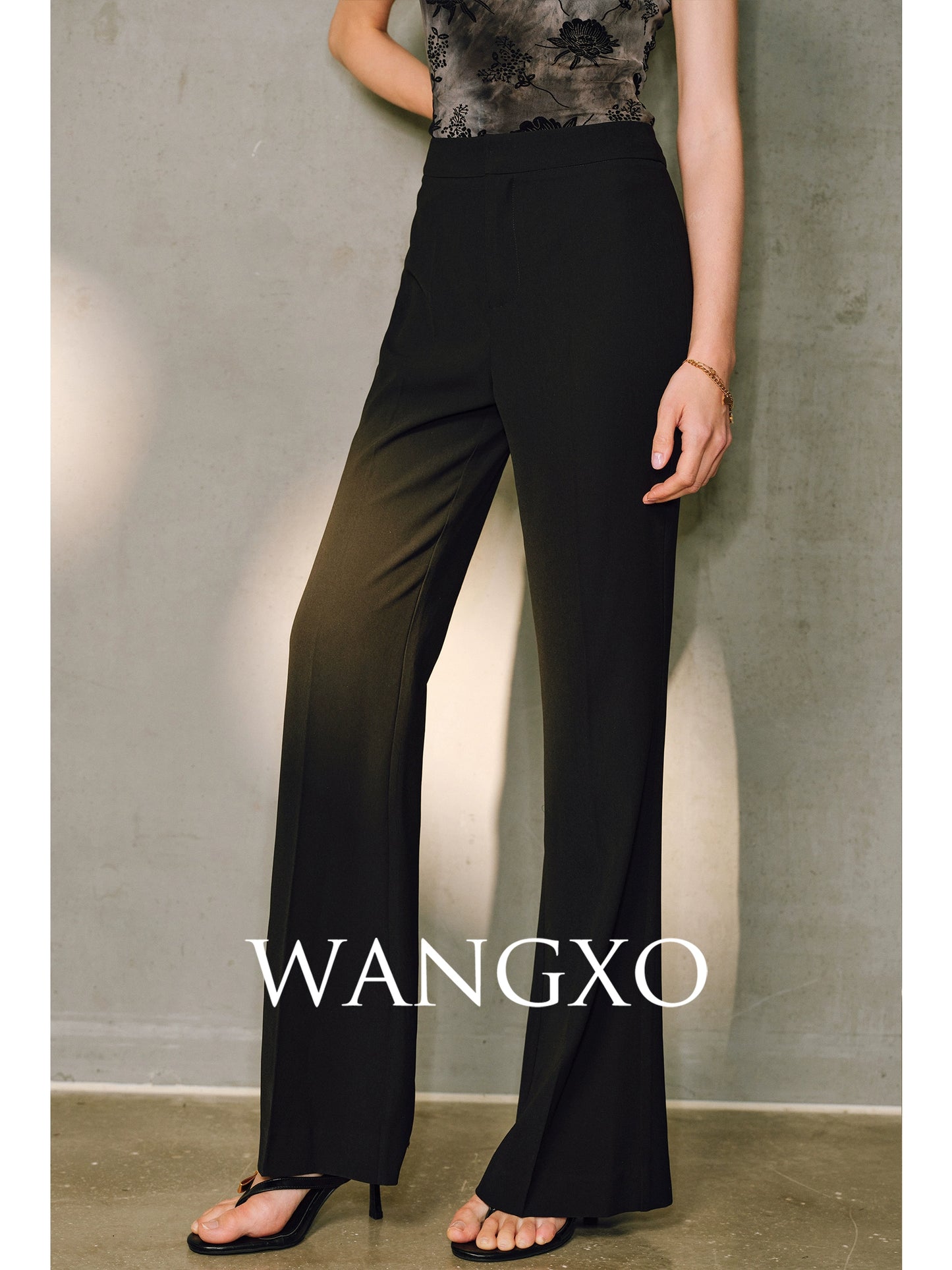 WANGXO | Flat Draped CE-Style Supermodel-Proportioned Retro Flared Pants -RUEI