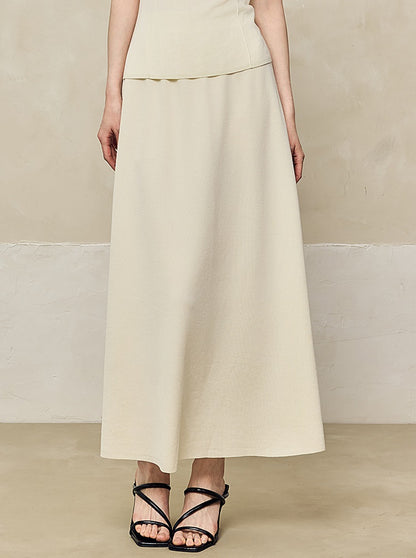 HECO High-waisted Draped Maxi Tencel Knitted Skirt - THERE.