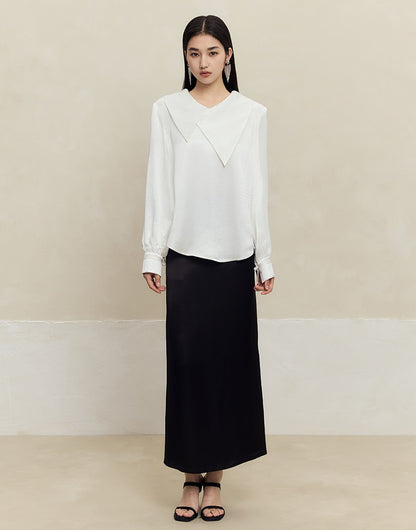 HECO acetate drape feeling thin long skirt women - great.
