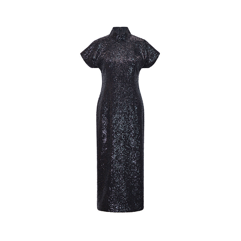 M essential Ma Kai designer Jing Ye embroidered cloth slim cheongsam Dress- BASIC.