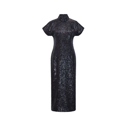 M essential Ma Kai designer Jing Ye embroidered cloth slim cheongsam Dress- BASIC.