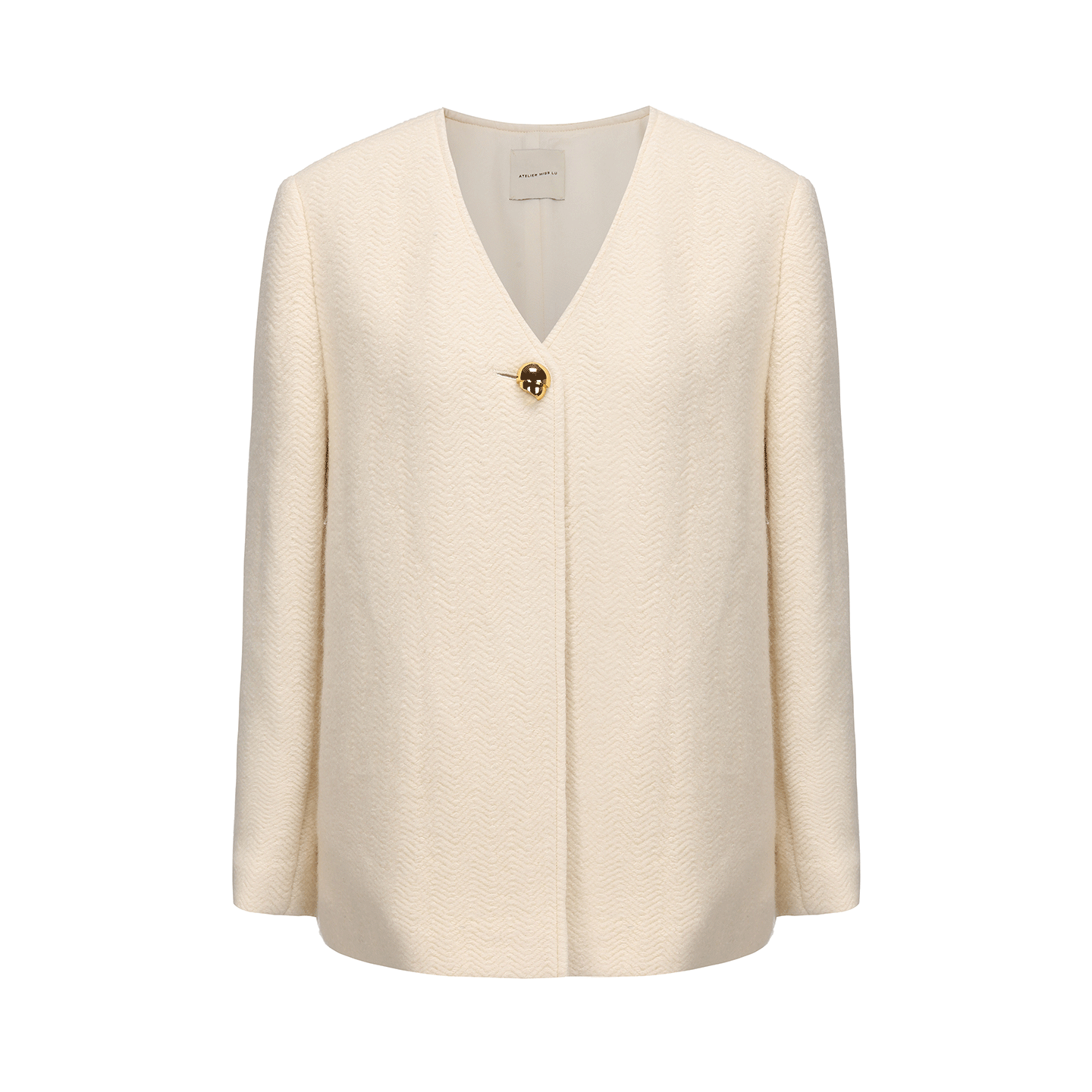 ATELIER MISS LU  Crescent Sleeve Sheep Wool Blend Knit Jacket - SHADE.