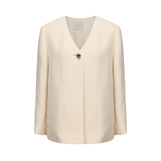 ATELIER MISS LU  Crescent Sleeve Sheep Wool Blend Knit Jacket - SHADE.
