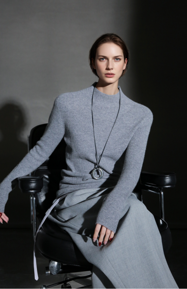 PIAOIN minimalist wool base layer women's turtle neck sweater top-GENA