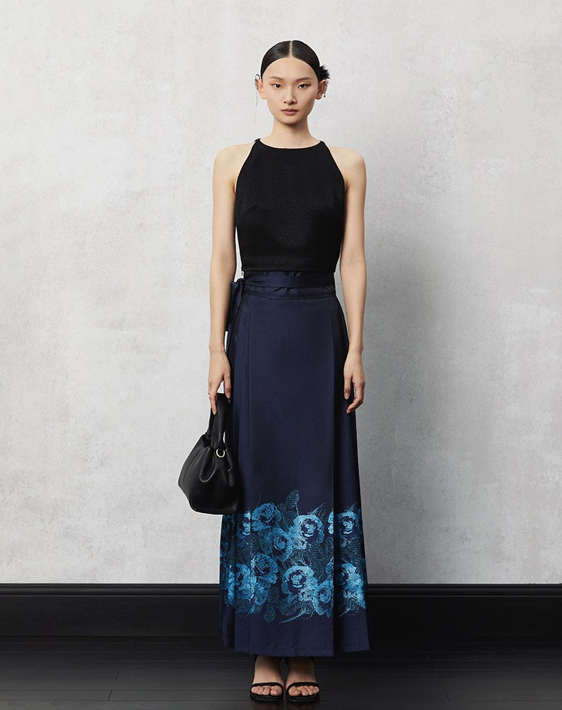 HECO Summer High Waist  Pleated Woven Gold Horse Face Skirt Woman - vaca.