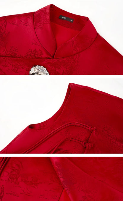 HECO Chinese Acetate Jacquard Short Sleeve Shirt - NIBE.