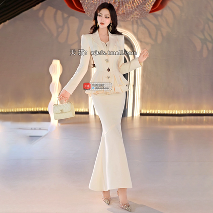 VJE two-piece skirt coat mermaid suit skirt - LOO.