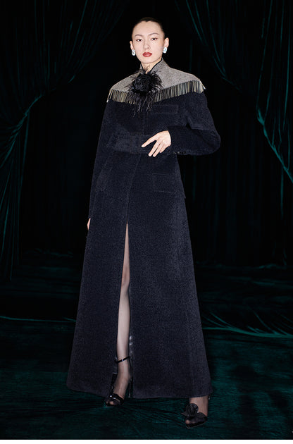 M essential Mackay designer brand water-collar tunic coat - game.