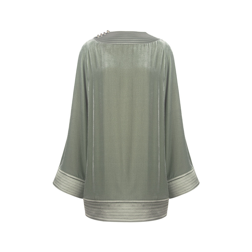 TUYUE Chinese Silk Velvet Robe Flying Sleeve Top - BOB.
