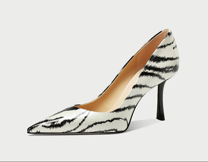 pjjuu shallow pointed leopard print pumps shoes  - EFFECT