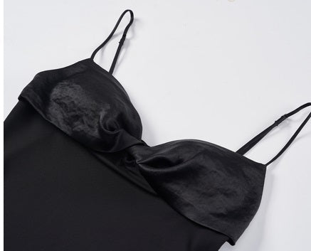 COMME MOI  Summer Women's Black Knitted Kink Camisole - ALICE.