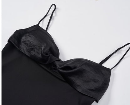 COMME MOI  Summer Women's Black Knitted Kink Camisole - ALICE.